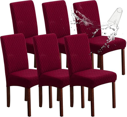 Genina Waterproof Chair Covers for Dining Room, Stretch Jacquard Dining Chair by Genina