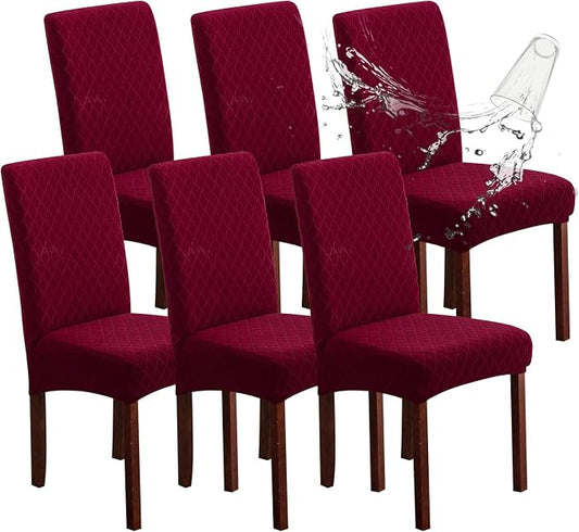 Genina Waterproof Chair Covers for Dining Room, Stretch Jacquard Dining Chair by Genina