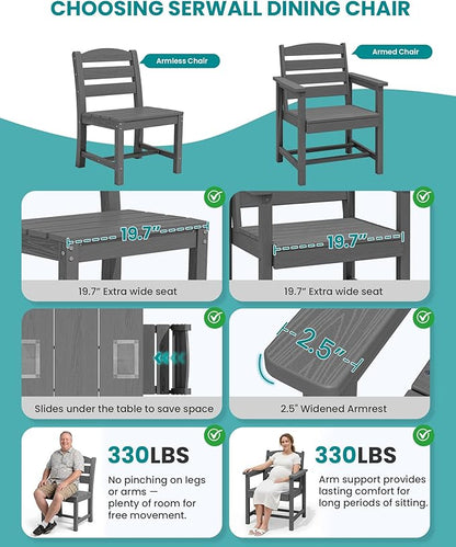 SERWALL Outdoor Dining Set for 8 – HDPE Patio Set - Image 5