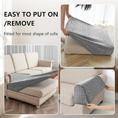 UNBBRRL 10 Pieces Stretch Sofa Cushion Covers - Image 4