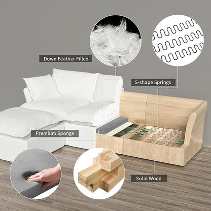 5 Seat V Shape Modular Sectional Couch Sofa - Image 4