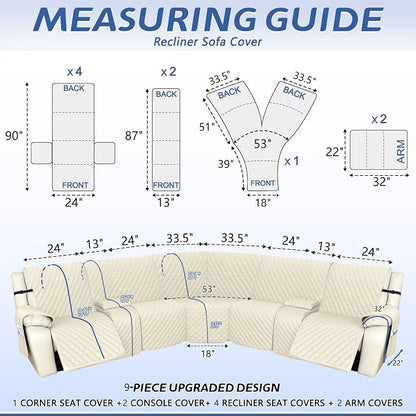 Arfntevss Recliner Sectional Couch Covers 1OO% Waterproof L Shape Sofa Cover - Image 2