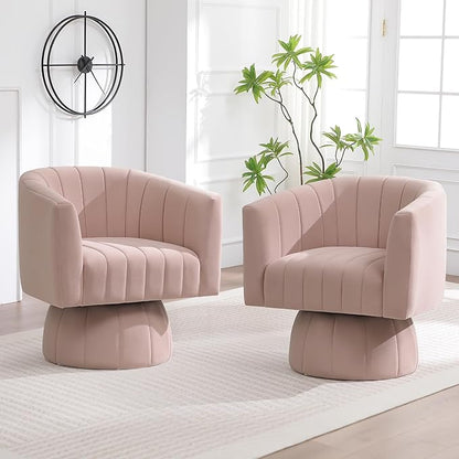 Swivel Accent Barrel Chair, Cute Comfy Small Round 360° Arm Chair. Velvet Sofa - Image 5