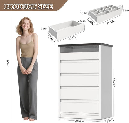 Jocoevol Modern LED 5 Drawer Dresser - Image 2