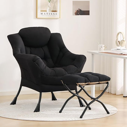 Tiita Lazy Chair with Ottoman, Comfy Leisure Sofa Armchair with Ottoman - Image 8