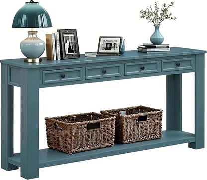 LKTART Solid Wood Console Table, 63 in Long Sofa Table Entryway Table by LKTART