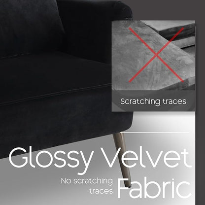 Modern Accent Chairs Set of 2, Comfy Wingback Armchair - Image 3