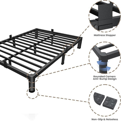 ROIL 4 inch King Size Bed Frame Metal Platform No Box Spring Needed - Image 5