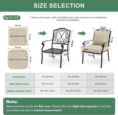 Summsun Patio Chair Cushions 22 x 22 Inch, Faux Linen Outdoor Furniture Cushions - Image 7