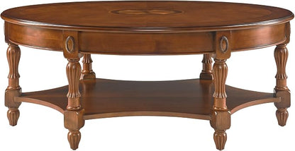 PADMA HOUSE Traditional Wood Oval Coffee Table - Image 6