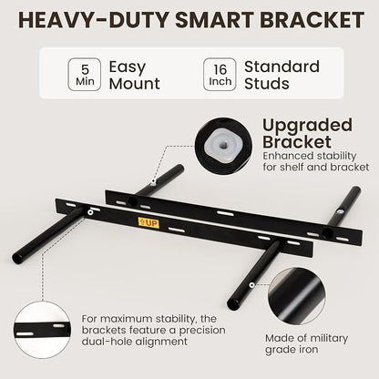 Dreamland Floating Shelves 16 inch, 2 Pack Rustic Wooden Wall Shelves, Wall - Image 5
