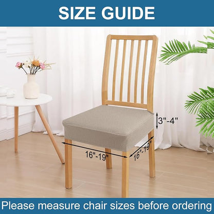 Smiry Waterproof Seat Covers for Dining Room Chairs Set of 2, Stretch Jacquard - Image 2