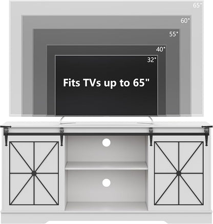 Farmhouse TV Stand for 65/60/55 Inch Tvs, Modern Entertainment Center - Image 2