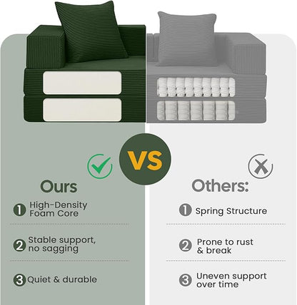 COMAX Futon Sofa Bed, 4‑in‑1 Convertible Sofa Bed, Folding Boneless Couches - Image 6