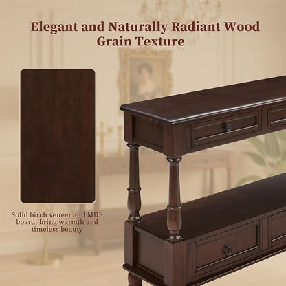 Vintage Solid Wood Console Table - Image 4