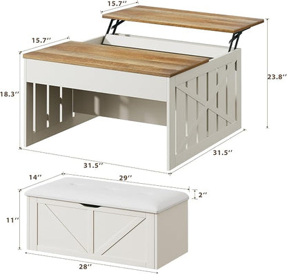 HUAHUU Coffee Table, 31.5 Lift Top Coffee Tables - Image 2