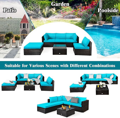 Tangkula 6 Piece Patio Furniture Set, Outdoor Deck Lawn Backyard Durable Steel - Image 6
