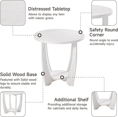 COZAYH Rustic Farmhouse end Table - Image 4