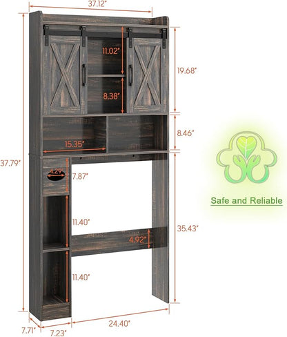 Vabches Over The Toilet Storage Cabinet, Farmhouse Storage Cabinet Over Toilet - Image 2