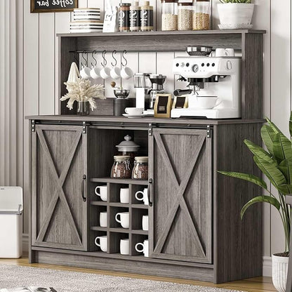 4ever2buy Farmhouse Coffee Bar Cabinet - Image 8