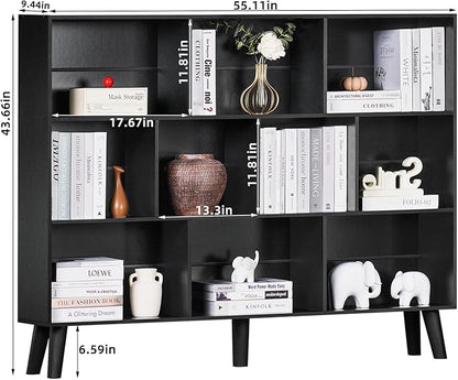 YAHARBO 10 Cube Large Bookshelf, 3 Tier Bookcase - Image 3