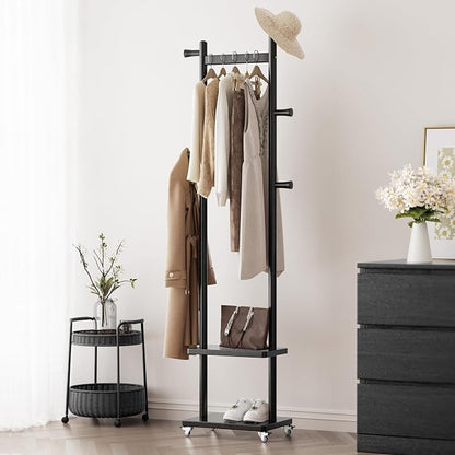 Solid Wood Coat Rack Freestanding Clothing Rack - Image 8