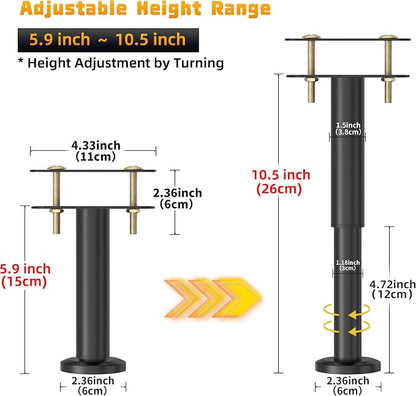 Wlrrcwdttc 2 Pcs Adjustable Height Bed Support Legs 5.9-10.5 inch, Bed Frame - Image 2