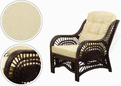 Malibu Lounge Set of 4: 2 Natural Rattan Wicker Chairs, Three-Seater Sofa - Image 7