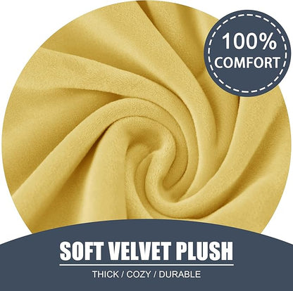 CONRUSER Stretch Cushion Cover, Soft Velvet Plush Cushion Slipcovers Loveseat - Image 3