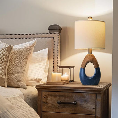 OYEARS 19" Table Lamp for Living Room, Boho Lamp for Bedroom, Bedside for - Image 7