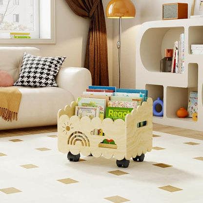 Wood Kids Bookshelf, Montessori Bookshelf, - Image 7