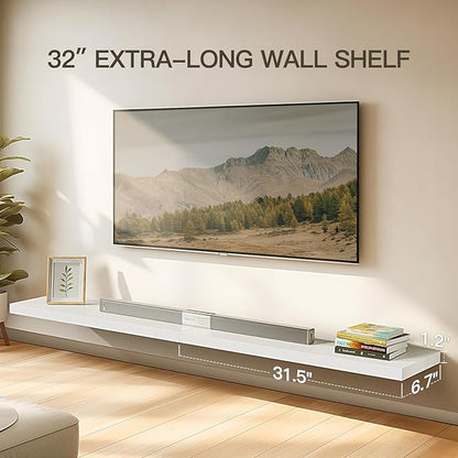 AMADA HOMEFURNISHING Floating Shelves Wall Mounted, 32 x 7 Inch Wall Shelves - Image 4
