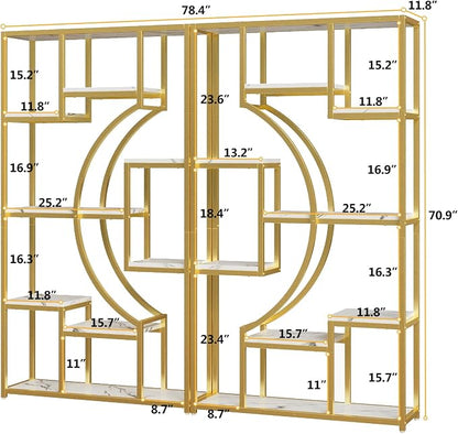 HolliWill Modern Book Shelf, 70.8 Inch Tall Etagere Bookcase, - Image 2