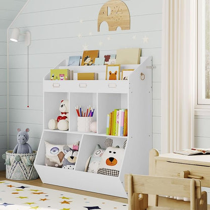 HOOBRO Kids Bookshelf, Toy Organizer and Storage, Bookshelf - Image 4