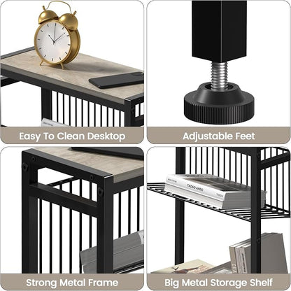 Small Side Table for Small Space, 3-Tier Narrow End Table - Image 7