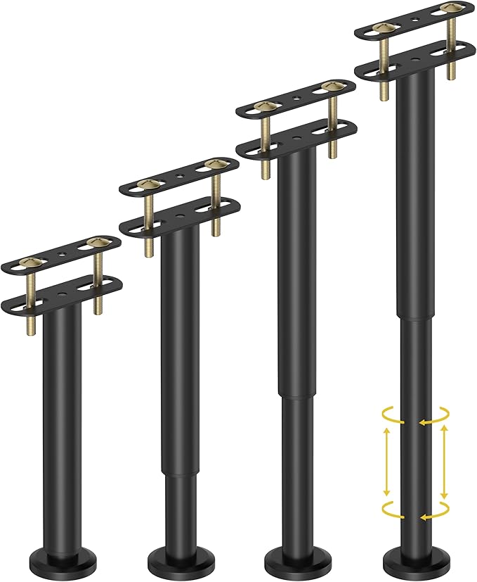 Wlrrcwdttc 4 Pcs Adjustable Height Bed Support Legs 10-17 inch, Bed Frame by Wlrrcwdttc