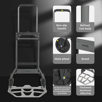 Leeyoung Folding Hand Truck and Dolly, 264 Lb Capacity Heavy-Duty Luggage - Image 4