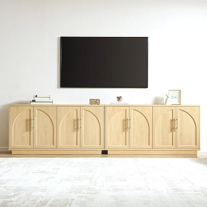 Large 59" Sideboard Buffet Cabinet & TV Stand Set of 2, Modern Arched Credenza by Fatmok
