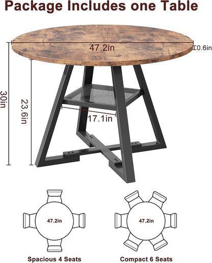 Jocoevol Round Dining Table for 4, Kitchen Dining Room Circle Dinner Pedestal - Image 2