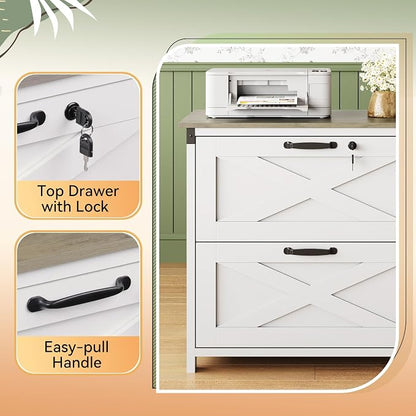 DEVAISE 2 Drawer File Cabinet, Lateral Wood Filing Storage Cabinet - Image 7