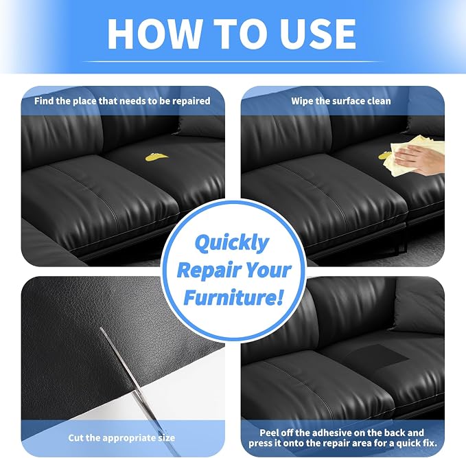 Kangshoon Leather Repair Patches, Self-Adhesive Leather Repair Tape, Stretch - Image 4