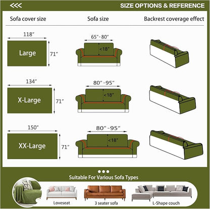 DREAMINGO Sofa Covers Washable Chenille Couch Cover Blanket Modern Style Living - Image 2