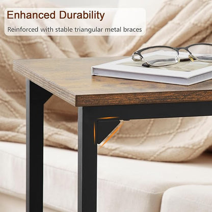 AMHANCIBLE C Shaped Side Table, End Tables Living Room Set of 2, Slide Under - Image 7