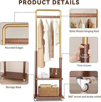 Taitiy Clothes Rack Solid Wood Coat Rack, - Image 5