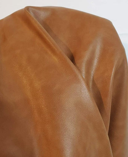 NAT Leathers | Tan Cognac Soft Faux Vegan Leather PU | 4 Yards Cut by the Yard - Image 2