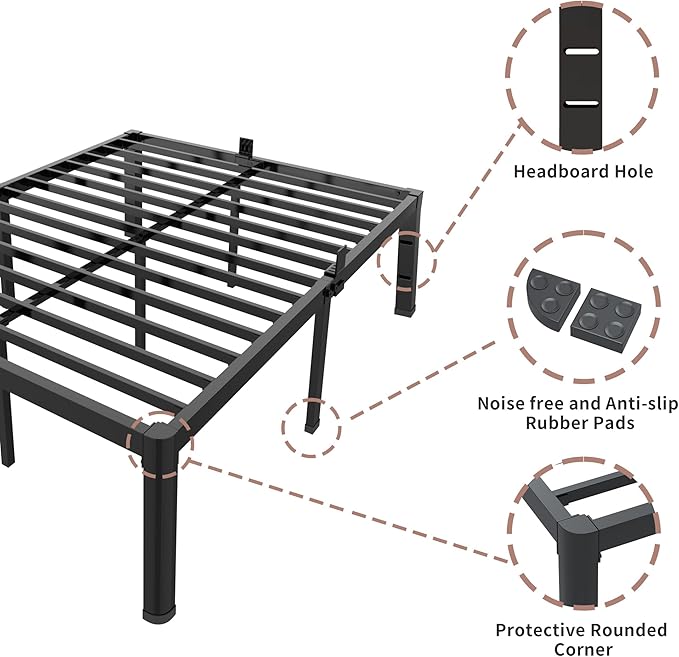 ROIL 14 inch Full Size Bed Frame - Image 6
