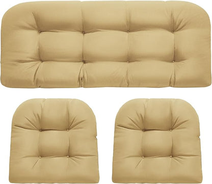 DANGHOOGY Wicker Chair Cushions, Waterproof Outdoor Loveseat Cushions by DANGHOOGYFurnitureCushions