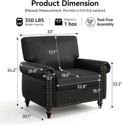 Nailhead Trim Accent Chairs Set of 2, Faux Leahter Mid Century Modern Living - Image 9