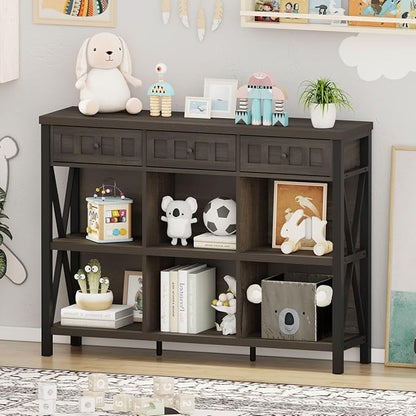 FATORRI Rustic 6 Cube Storage Organizer Bookshelf - Image 6