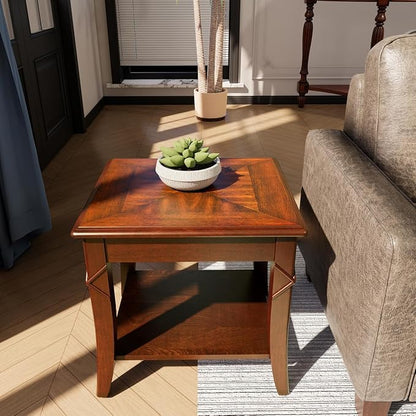 Mid-Century Modern Coffee Table Set of 3, 3-Piece Solid Wood Living Room Table - Image 8